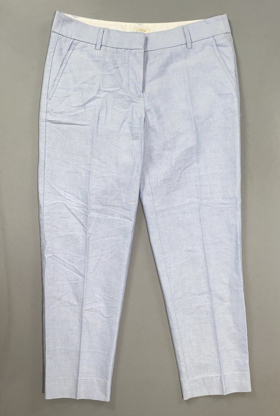 J Crew A1201 Women's Skimmer Pant in Cotton Oxford. Powder Blue, Size 4. EUC!